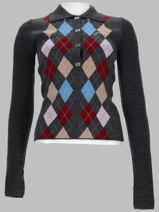 Ganni Maglia Polo A Rombi