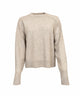 Antonelli Firenze Light Beige Sequin Embellishment Round Neck Sweater