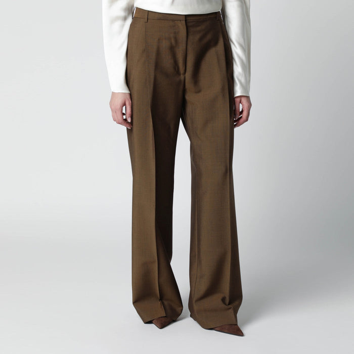 Róhe Light Brown Wool-Blend Trousers