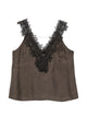 Róhe Chocolate Silk Lace Top