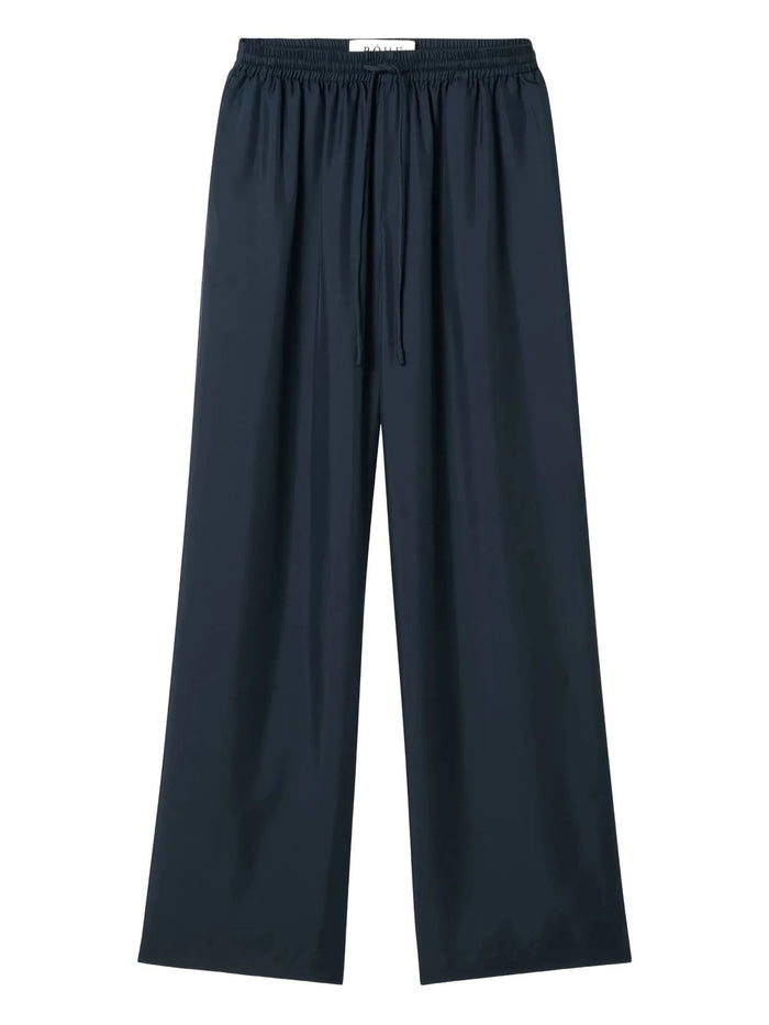 Róhe Ocean Blue Linen Trousers With Elastic Waistband