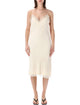 Róhe Róhe Lace Trim Slip Midi Dress