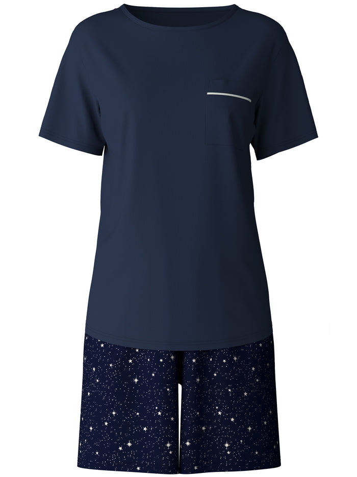 Calida Blue Cotton Short Pajamas