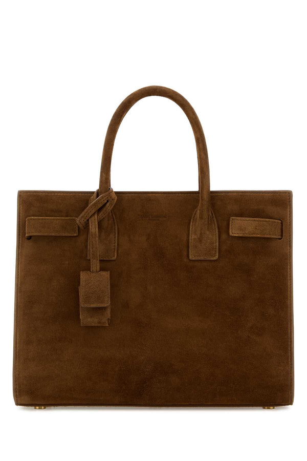 Saint Laurent Brown Suede Sac De Jour Handbag