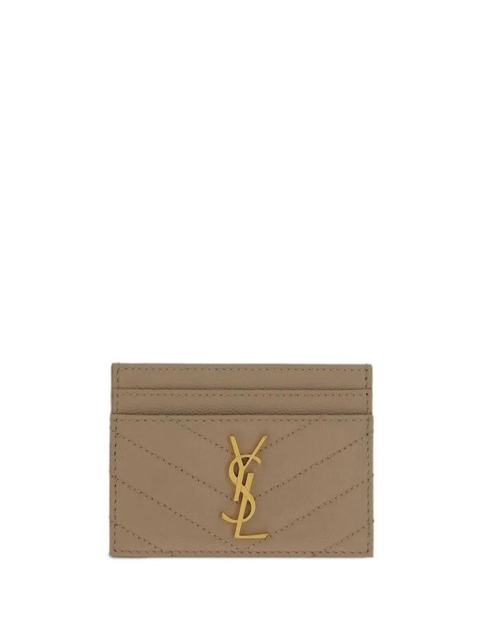 Saint Laurent Beige Cassandre Card Holder