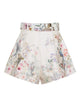 Zimmermann Rebellion Cotton Blend Mid-Rise Tuck Shorts