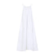 Co White Gathered Cotton Midi Dress