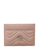 Gucci Gg Marmont Charme Pink Leather Card Case