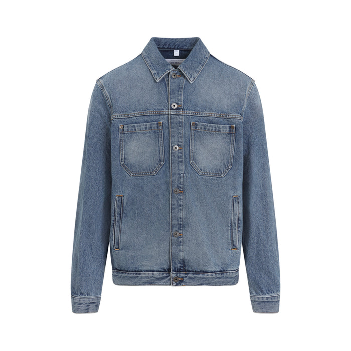 Off-White Light Medium Blue Cotton Hal Arrow Skate Denim Jacket