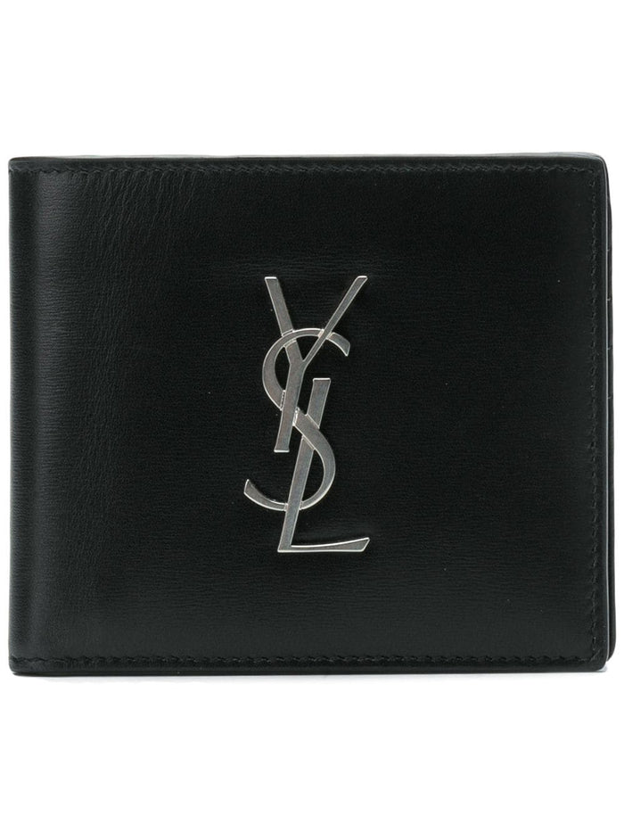Saint Laurent East/West Leather Wallet With Logo