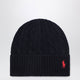 Polo Ralph Lauren Logo Beanie In Cableknit Wool And Cashmere, Hunter Navy