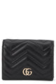Gucci Black Leather Small Gg Marmont Wallet