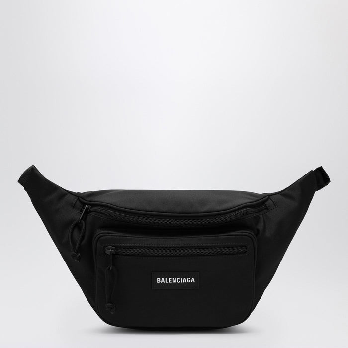 Balenciaga Explorer Black Nylon Belt Bag With Logo