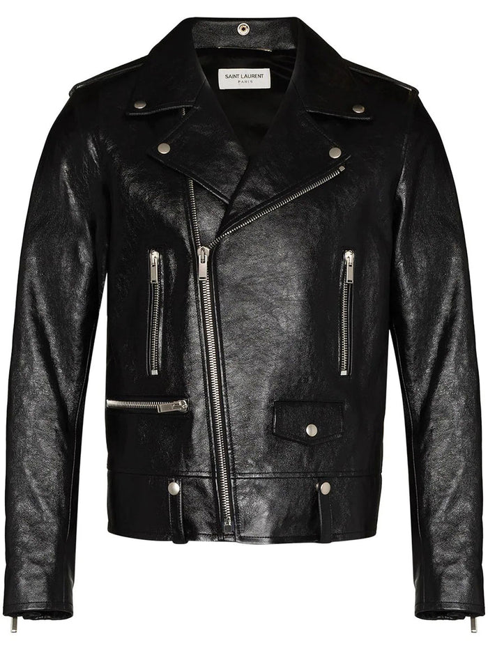 Saint Laurent Black Leather Motorcycle Jacket