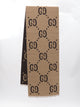 Gucci Gg Jacquard Wool Silk Scarf