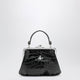 Vivienne Westwood Granny Frame Purse In Croc-Embossed Black Leather