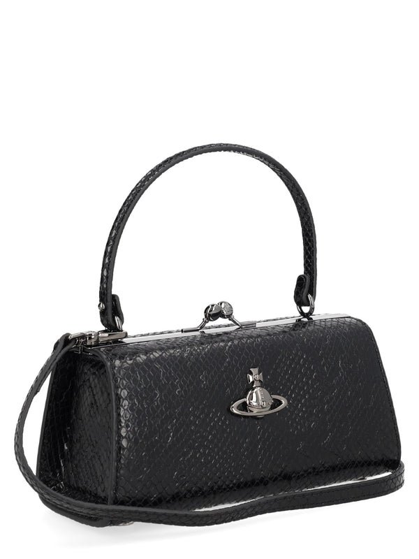 Vivienne Westwood Black Calf Leather Shoulder Bag