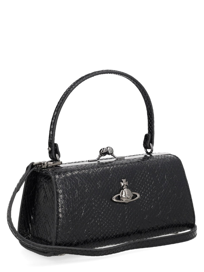 Vivienne Westwood Black Calf Leather Shoulder Bag