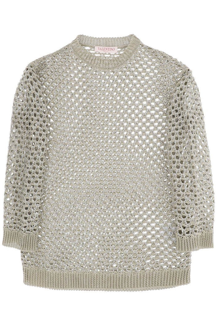 Valentino Garavani Embellished Crochet Sweater