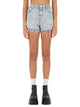 Alexander Wang Logo Print Denim Shorts