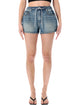 Alexander Wang Alexander Wang Denim Shorts With Crystal Drawcord