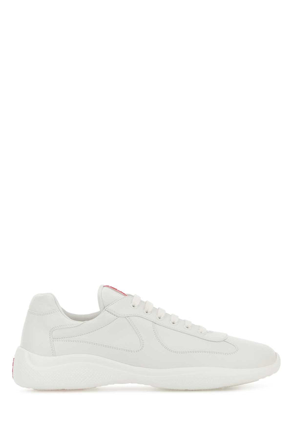 Prada White Nappa Leather Sneakers