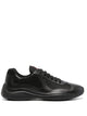 Prada F0002 Black Calfskin Leather Polyamide Sneakers