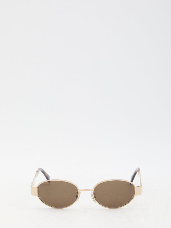 Celine Gold Rose Brown Triomphe 01 Metal Sunglasses