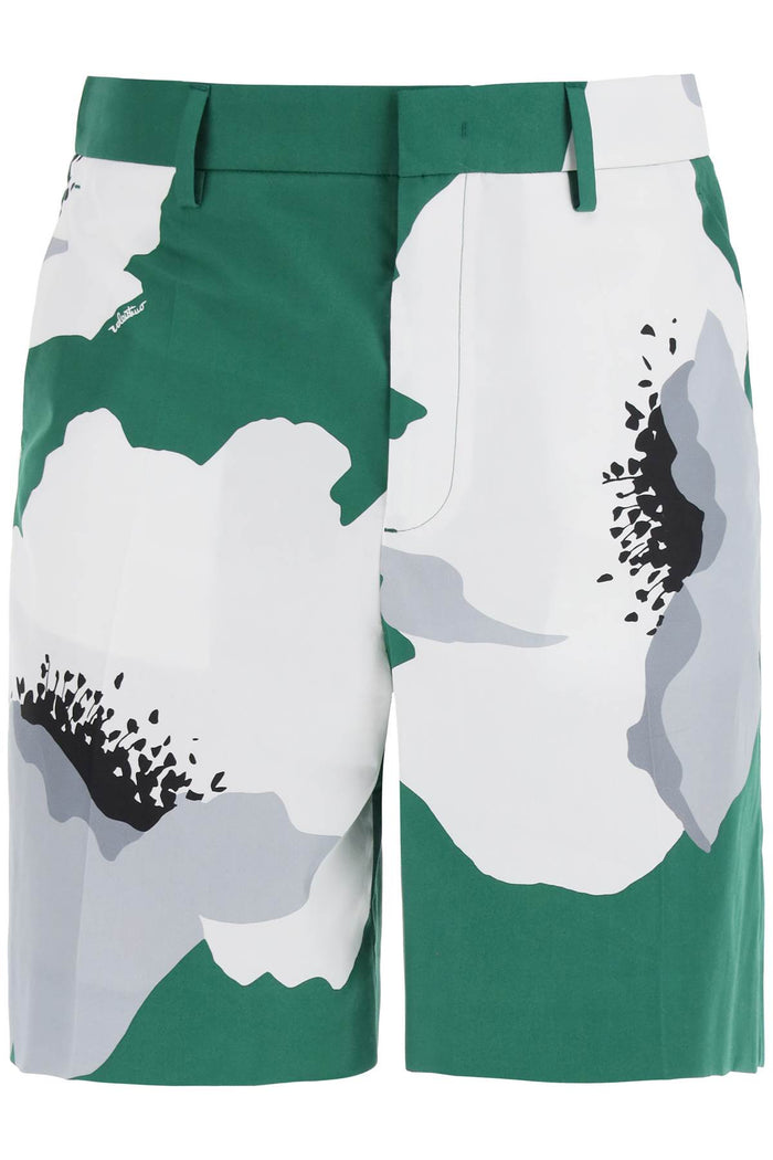 Valentino Garavani Printed Cotton Bermuda Shorts