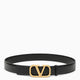 Valentino Garavani  Vlogo Black/Gold Leather Belt