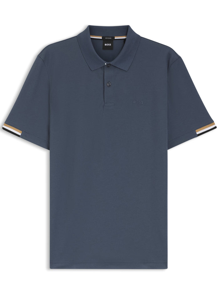 Hugo Boss Blue Cotton Parlay Polo