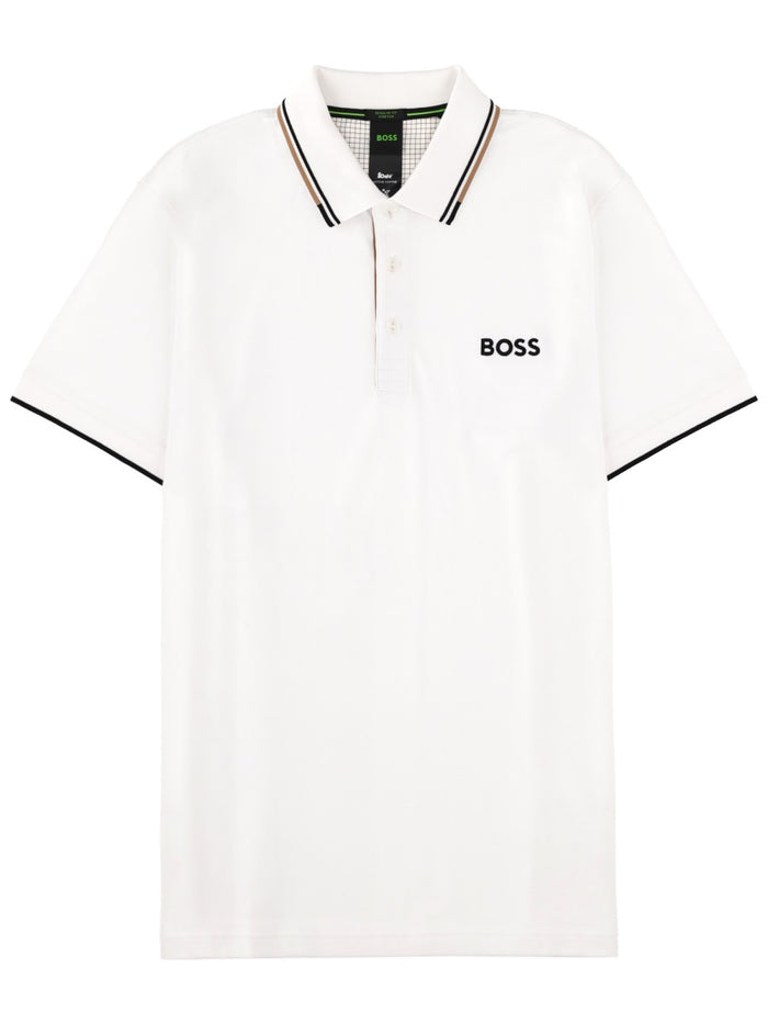 Boss White Cotton Blend Polo