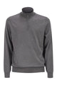 Boss Virgin Wool Jumper With Zip Collar