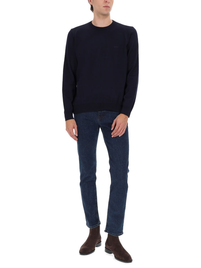 Boss Blue Cotton-Blend Jeans