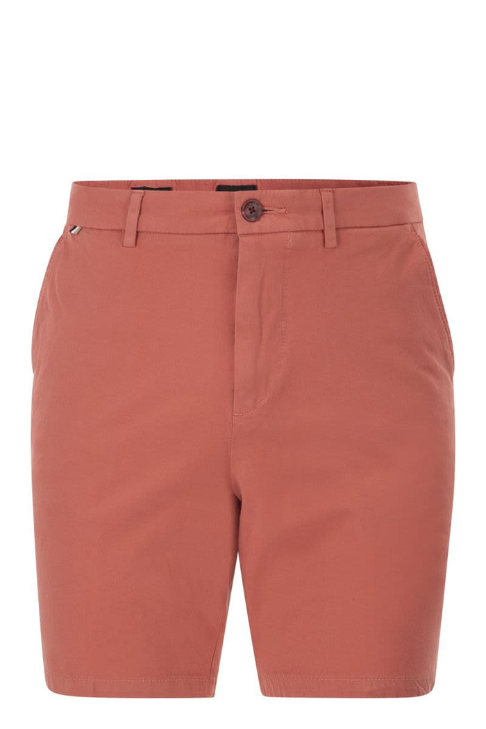 Boss Stretch Cotton Chino Shorts In Modern Regular Fit