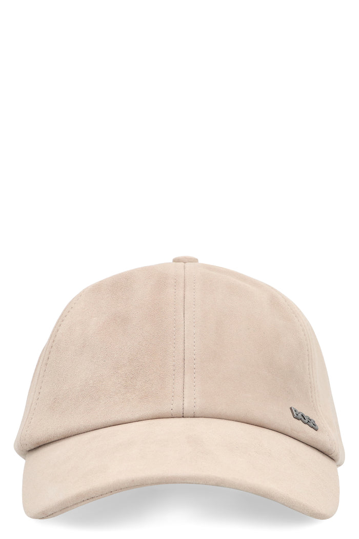 Boss Cap In Suede With Metal Logo