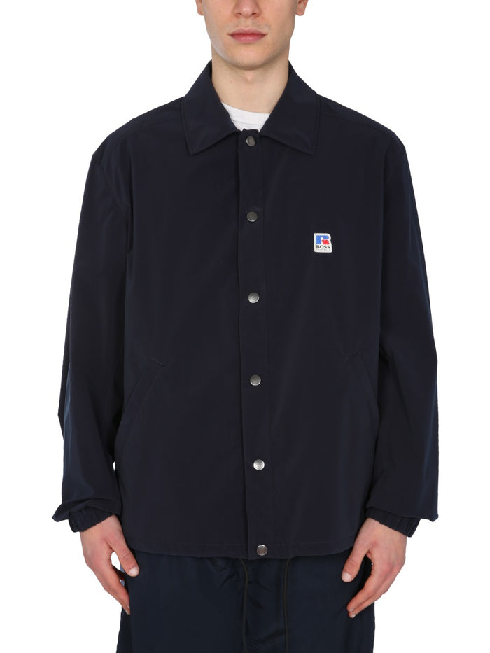 Boss Relaxed Fit Jacket With Boss X Russell Athletic Logo