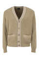 Boss Ribbed Cotton Cardigan With Contrast Buttons
