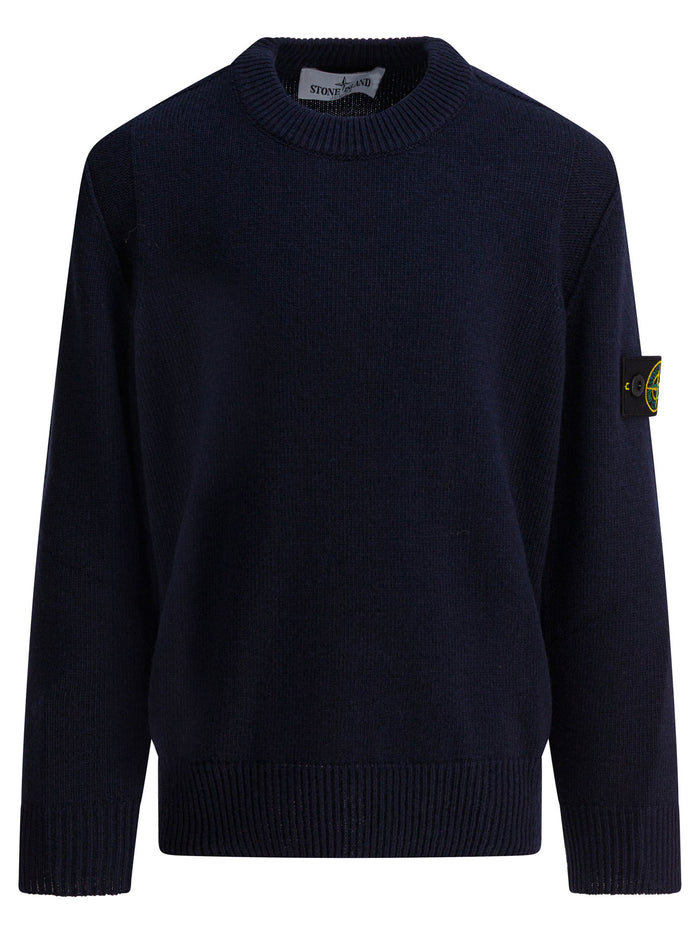 Stone Island Kids Blue Cashmere Knitwear