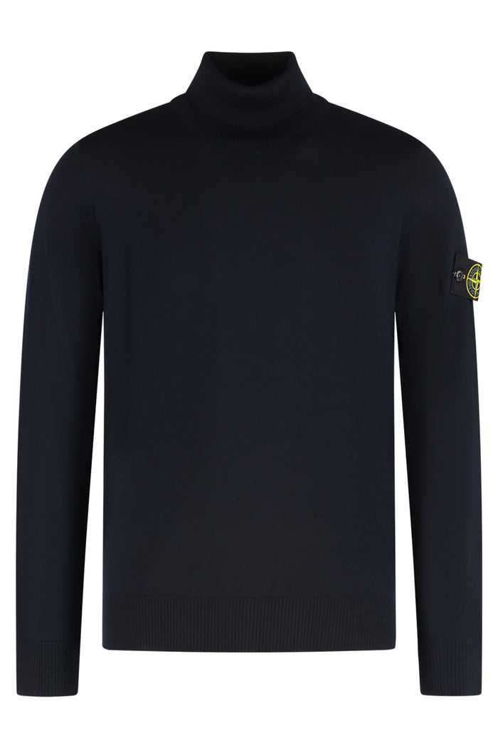 Stone Island Sweater With Turtleneck In Wool