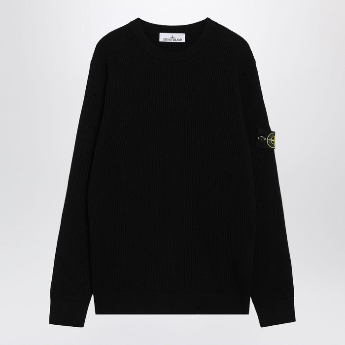 Stone Island Black Wool Sweater