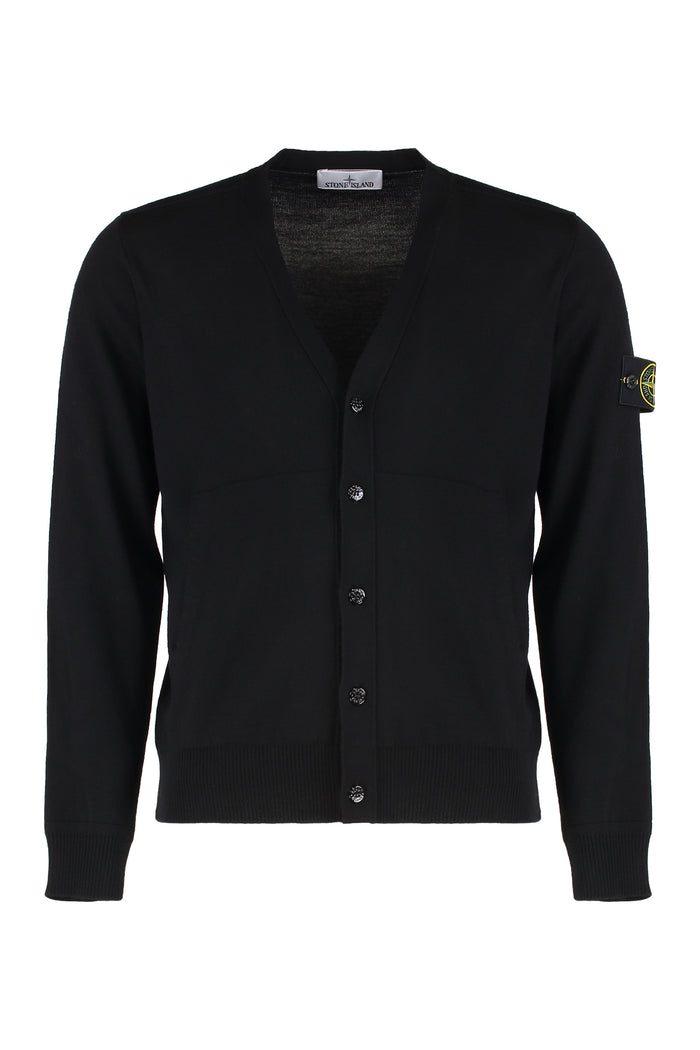Stone Island Cardigan In Virgin Wool