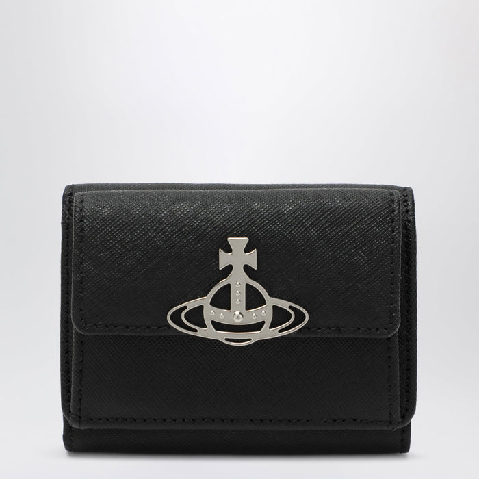 Vivienne Westwood Black Leather Wallet With Orb Logo