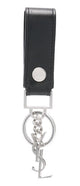 Saint Laurent Black Leather Cassandre Key Ring