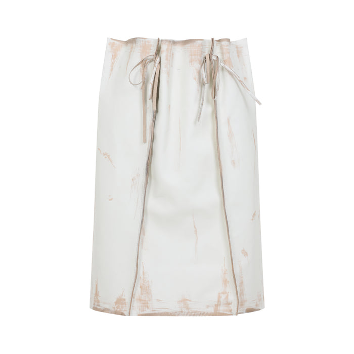 Prada Sand Leather Skirt