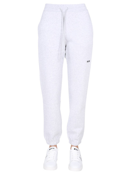 Msgm Jogging Pants With Logo Print