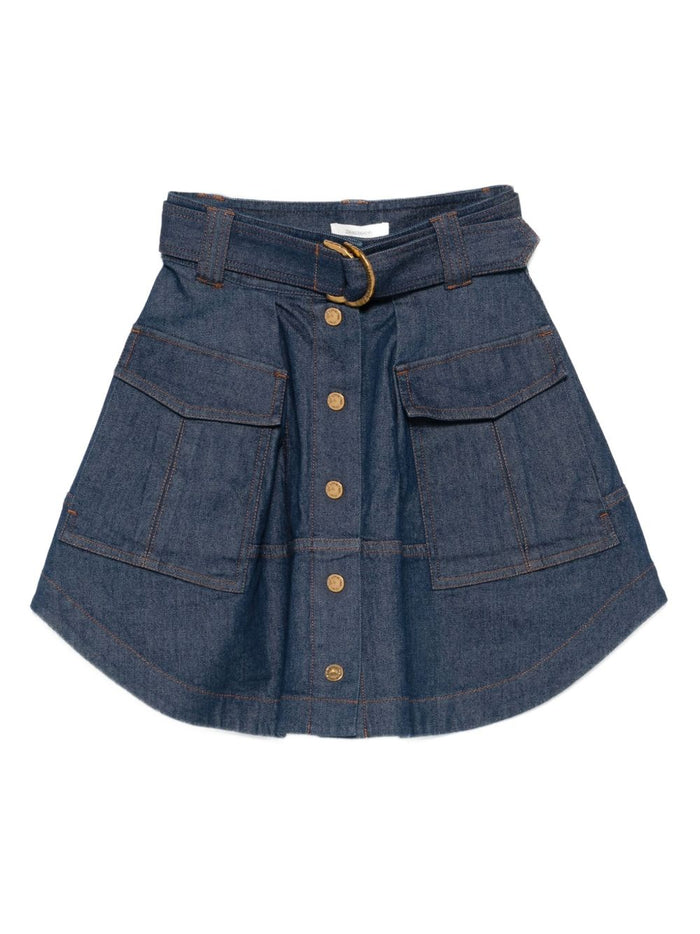 Zimmermann Denim Cargo Mini Skirt