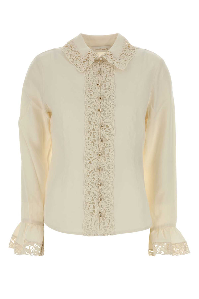 Zimmermann Silk Blouse With Lace Edges