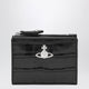 Vivienne Westwood Slim Flap Crocodile-Embossed Leather Card Holder, Black