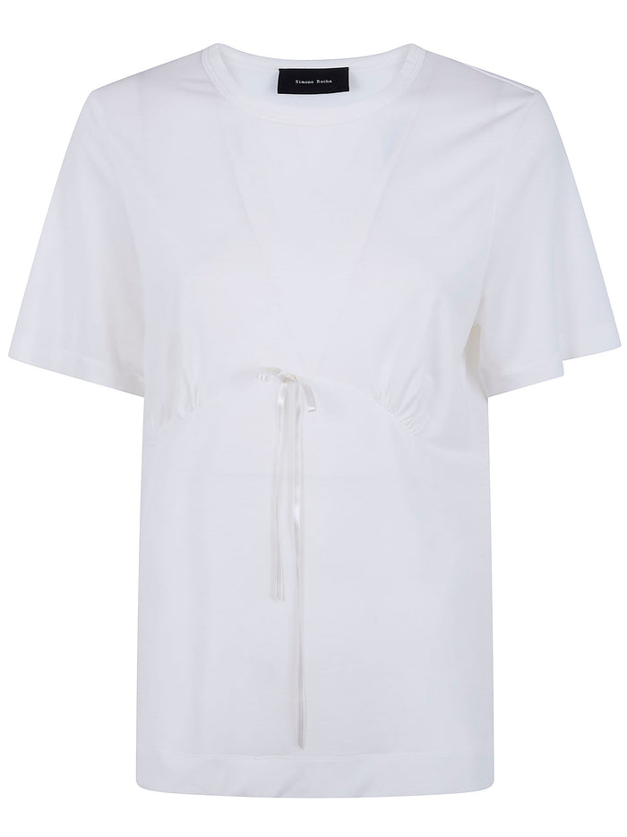 Simone Rocha "Gathered" Bust Bow T-Shirt